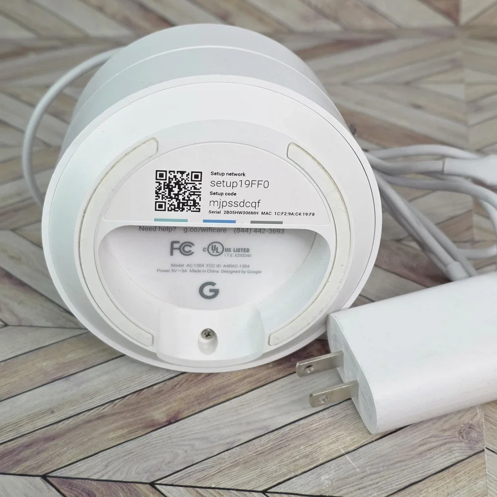 Google WiFi AC-1304 1 Port 1200Mbps Wireless Mesh Router With Power Cable TESTED